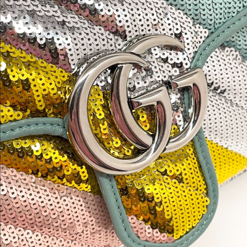Gucci Limited Edition GG Marmont Sequins Pastel Crossbody Bag - Picture 5 of 12